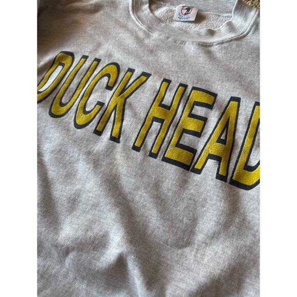 Vintage Duck Head USA Made Women’s L Cropped Heather Gray Crewneck Sweatshirt - Picture 3 of 8